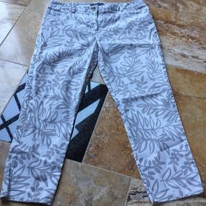 Elliott Lauren white stretchy jeans/silver pattern